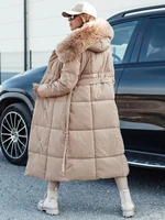 Women's quilted long jacket GLAMWARM beige Dstreet