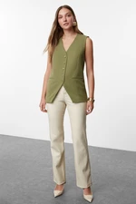 Trendyol Khaki Regular V Neck Woven Vest