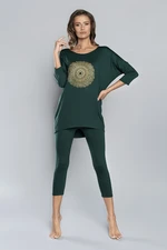 Pyjamas Mandala 3/4 sleeve, 3/4 leg - green