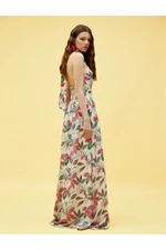 Koton Halterneck Floral Long Dress