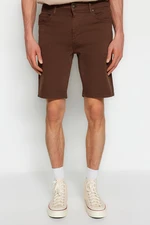 Trendyol Brown Regular Fit Flexible Fabric Denim Jeans Shorts & Bermuda