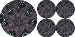 Bertoni Home Unisex's 1+4 Round Table Pads Set Octopus