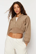 Trendyol Mink Regular Fit Crop Thin Bomber Jacket