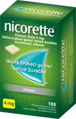 Nicorette ® Classic Gum 4 mg léčivá žvýkací guma pro odvykání kouření 105 ks