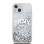 Zadní kryt DKNY Liquid Glitter Arch Logo pro Apple iPhone 15, transparentní