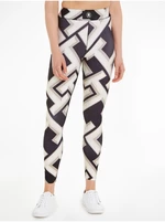 Tommy Hilfiger AMD Legging Black and Cream Women's Patterned Leggings