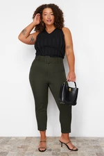 Trendyol Curve Khaki Woven Plus Size Trousers