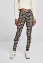 Women's Soft Leggings AOP Brown Chamomile