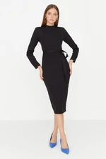 Trendyol Black Tie Detailed Woven Dress