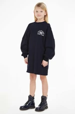 Dívčí šaty Tommy Hilfiger tmavomodrá barva, mini, oversize