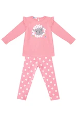 Denokids Lamb Baby Girl Pink Tunic Tights Set