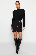 Trendyol Black Buttoned Woven Woven Dress