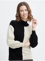 Cream-Black Womens Sweater Fransa - Women