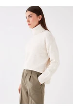 LC Waikiki Women's Turtleneck Plain Long Sleeve Oversize Knitwear Sweater