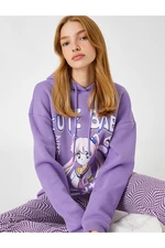 Koton Oversize Anime Sweatshirt Hooded Inner Fleece