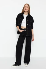 Trendyol Black Belted High Waist Wide Leg Jeans