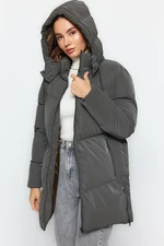 Trendyol Khaki Oversize Hooded Waterproof Down Jacket