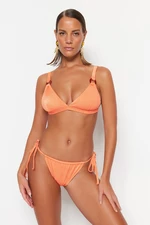 Trendyol Pink Tunnel Textured Regular Leg Bikini Bottom