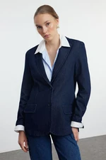 Trendyol Dark Blue Denim Blazer Jacket