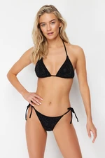 Trendyol Black Triangle Stone Regular Bikini Set