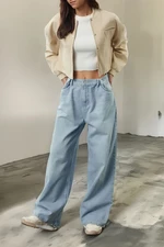 Trendyol Light Blue Waist Detailed High Waist Skater Baggy Jeans