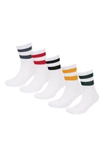 DEFACTO Men's Comfortable Elastic 5-Pack Cotton Ankle Socks