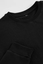 Trendyol Black Oversize/Wide Cut Crew Neck Sweatshirt