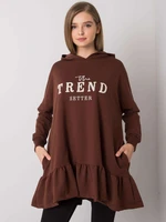 Dark brown sweatshirt with frills