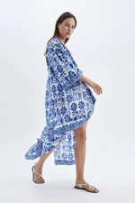 DEFACTO Fall in Love Ethnic Patterned Cotton Beach Dress