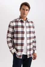 DEFACTO Modern Fit Polo Neck Lumberjack Long Sleeve Shirt