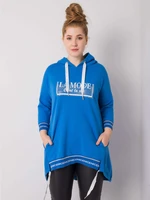 Dark blue women's sweatshirt plus size with pocket