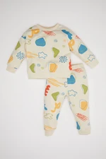 DEFACTO Baby Boy Patterned Seasonal Sweatshirt Tracksuit Bottom Top Set