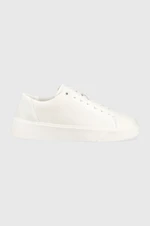 Kožené sneakers boty Calvin Klein LOW TOP LACE UP LTH bílá barva, HM0HM00930