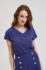 Women's T-shirt with neckline MOODO - purple