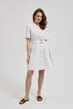 Women's dress MOODO with belt - white