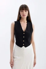 DEFACTO Regular Fit V Neck Blazer Vest