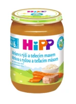 HIPP BIO Mrkva s ryžou a teľacím mäsom 190 g