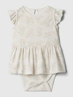 Beige-white girly floral bodysuit with GAP skirt