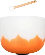 Sela 10" Crystal Singing Bowl Lotus 440 Hz D - Orange (Sacral Chakra). incl. 1 Wood Mallet Die Klangschale 10" Sacral Chakra