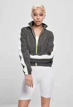 Women's jacket with short stripes darkshadow/electriclime