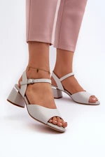 Dámské sandály na nízkém podpatku z eko kůže Sergio Leone šedá