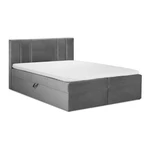 Szare łóżko boxspring ze schowkiem 160x200 cm Afra – Mazzini Beds