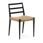 Czarno-naturalne krzesła z litego drewna dębowego zestaw 2 szt. Analy – Kave Home