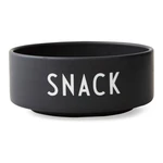 Czarna porcelanowa miska Design Letters Snack, ø 12 cm