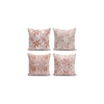 Zestaw 4 dekoracyjnych poszewek na poduszki Minimalist Cushion Covers Pink Leaves, 45x45 cm