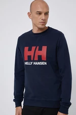 Bavlněná mikina Helly Hansen pánská, tmavomodrá barva, hladká, 34000