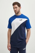 Bavlněné tričko Puma POWER tmavomodrá barva, 678929
