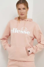 Mikina Ellesse Lyara OH Hoody dámská, růžová barva, s kapucí, s potiskem, SGP16455