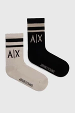 Ponožky Armani Exchange 2-pak dámske, čierna farba, 943030 CC650