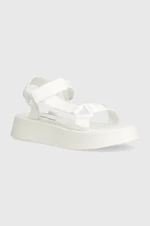 Sandály Calvin Klein Jeans SANDAL VELCRO WEBBING DC dámské, bílá barva, na platformě, YW0YW01353